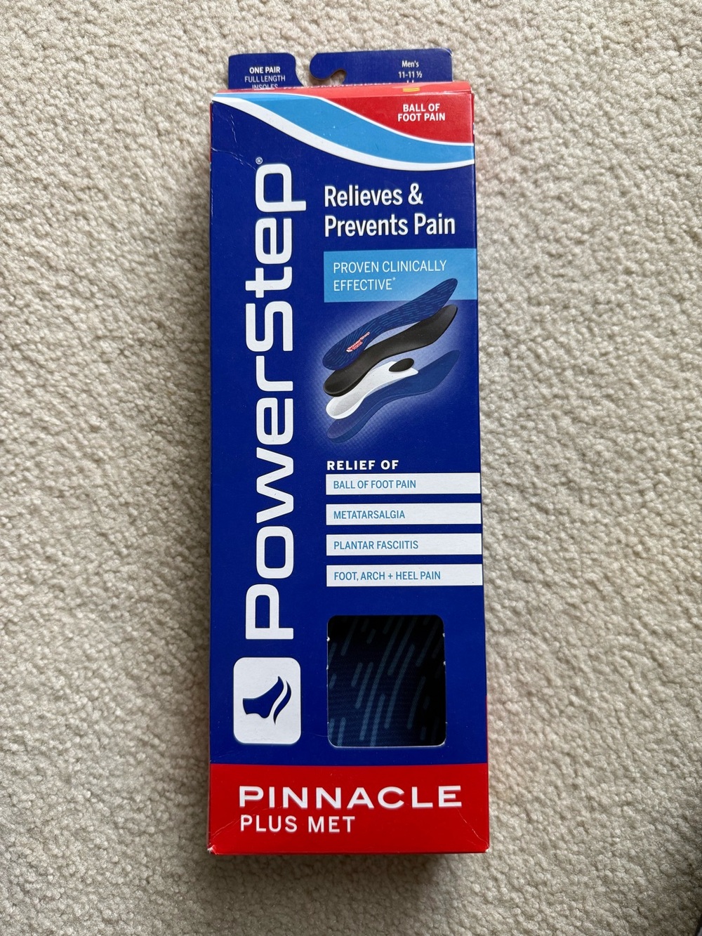PowerStep Pinnacle Plus Met Insoles - Men’s